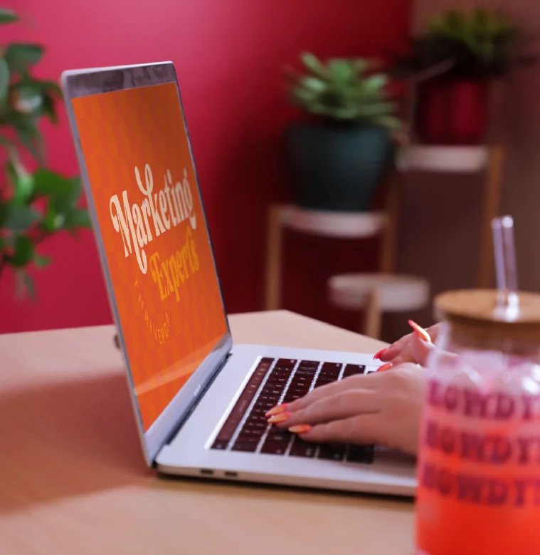 ThrivePOP Marketing Working on Computer