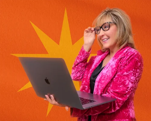 Michele Ringelberg with Laptop
