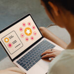 Girl with a laptop image